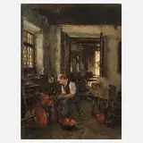 Carl Breitbach, Beim Kupferschmied, 1833, Öl auf Karton