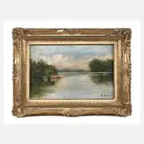 H. von Buttlar, Sommerliche Seelandschaft, Öl auf Leinwand
