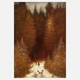 Eugen Posin, "Der Chasseur im Walde", Öl auf Leinwand