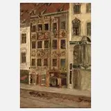 Otto von Ruppert, Kaufingerstraße in München, 1889, Öl auf Leinen auf Karton kaschiert