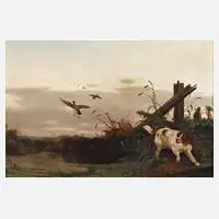 R. Scholtz, Seeuferszene, 1867, Öl auf Leinwand
