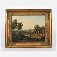 Frans Swagers, Sommerliche Landstraße, Öl auf Leinwand