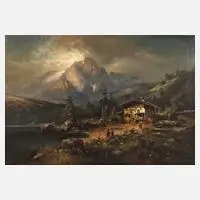 Hugo Veit, "Zugspitze i. Garmisch Partenkirchen", Öl auf Leinwand