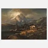Hugo Veit, "Zugspitze i. Garmisch Partenkirchen", Öl auf Leinwand