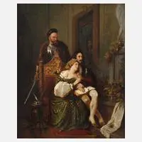 Josef Danhauser attr., Die Dichterliebe, Öl auf Karton