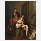 Josef Danhauser attr., Die Dichterliebe, Öl auf Karton
