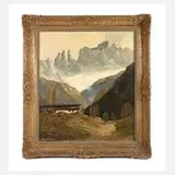 Georg Arnold-Graboné, "Rosengarten nach dem Regen", Öl auf Leinwand