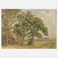 Rudolf Bechstein, Mecklenburgische Sommerlandschaft, Öl auf Leinwand