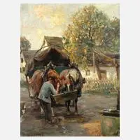 Max Bergmann, Die Rast, Öl auf Malkarton (?)
