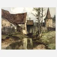 Ernst Bröcker, Alte Mühle, Öl auf Leinwand