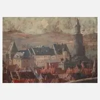 Willi Holtmann, Ansicht von Idstein, Öl auf Holz