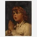 Hedwig Greve, Mädchenportrait, Öl auf Mahagoniholzplatte