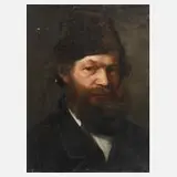 Hedwig Greve, Herr mit Mütze, Öl auf Leinwand und Keilrahmen