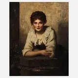 Hedwig Greve, "In Gedanken", 1889, Öl auf Leinwand