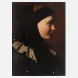 Hedwig Greve, Bauernmädchen, Öl auf Mahagoniholzplatte