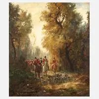 Parforcejagd by Karl Mohr, Öl auf Leinwand, sold Aug 2025