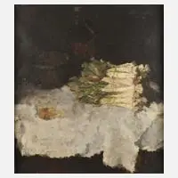 Ludwig Muhrmann, Lauch auf einem Tuch, 1921, Öl auf Leinwand