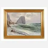 Guido Odierna, Die Faraglioni auf Capri, Öl auf Leinwand