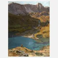 Cornelius Wagner, Sommerlandschaft in der Schweiz, Öl auf grober Leinwand