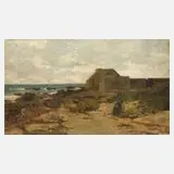 Eugène Louis Boudin, Nordfranzösische Küstenpartie, Öl auf Leinwand