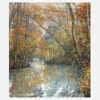 Max Oehler, Herbstliche Flussbiegung, 1922, Öl auf Leinwand