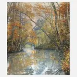 Max Oehler, Herbstliche Flussbiegung, 1922, Öl auf Leinwand