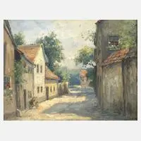 Max Oehler, "Berggasse in Weimar", 1923, Öl auf Malkarton