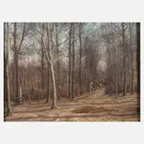 Josef Rolletschek, Herbstlicher Waldweg, Öl auf Leinwand