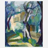 Audibert, Expressionistische Allee, Öl auf Leinwand