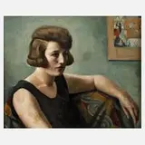 René Besset, Damenportrait, 1922, Öl auf Leinwand und doubliert