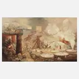 Gaston Hoffmann, Im Fegefeuer, Öl auf Holz