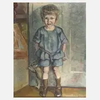Hopp, Junge mit Teddybär, 1922, Öl auf Leinwand