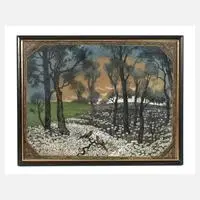 Carl Strathmann, "Landschaft mit Fasan", Mischtechnik