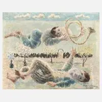 Hans Löbel, "Musikalischer Ausflug", 1970, Öl auf Leinwand
