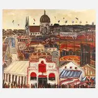 Fred Nömeier, Münchner Oktoberfest, Öl auf Leinwand und Keilrahmen
