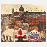 Fred Nömeier, Münchner Oktoberfest, Öl auf Leinwand und Keilrahmen