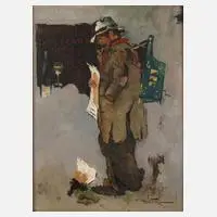 Charles Wilton, Der Vagabund, Öl und Collage auf Leinen