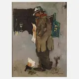 Charles Wilton, Der Vagabund, Öl und Collage auf Leinen