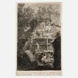 Giovanni Battista Piranesi, Tempelruine, Kupferstich und Radierung