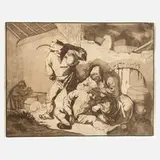 Maria Katharina Prestel, Bauern beim Lausen, Aquatintaradierung