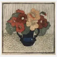 Dagmar Hooge, "Kapuziner", Farbholzschnitt auf Japanpapier