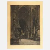 Luigi Kasimir, Der Stephansdom in Wien, 1926, Farbradierung
