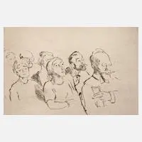 "Im Lustspiel" by Emil Orlík, Radierung mit Plattenton auf Velin, sold Aug 2025