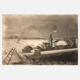 Paul Wunderlich, "Hafen, Hamburg", Aquatinta und Strichätzung auf Velin