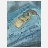 Günter Grass, "Der Trick mit dem Speck...", Aquarell