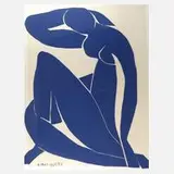 Henri Matisse, "Nu bleu II", Farbsiebdruck auf Bütten nach einem Papierschnitt