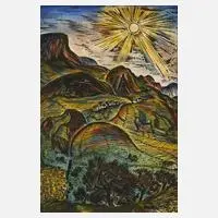 Alfred Zangerl, "Weinberge bei Hoch-Eppau", aquarellierter
