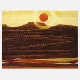 Max Ernst, "Stadt", Farbserigraphie auf leichtem Karton