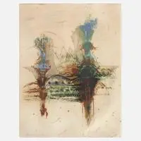 Muriel Gire, "Pluie d'Equateur", Farbaquatinta auf Bütten