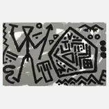 A. R. Penck, "Space of the eagle", Farbserigraphie auf Bütten